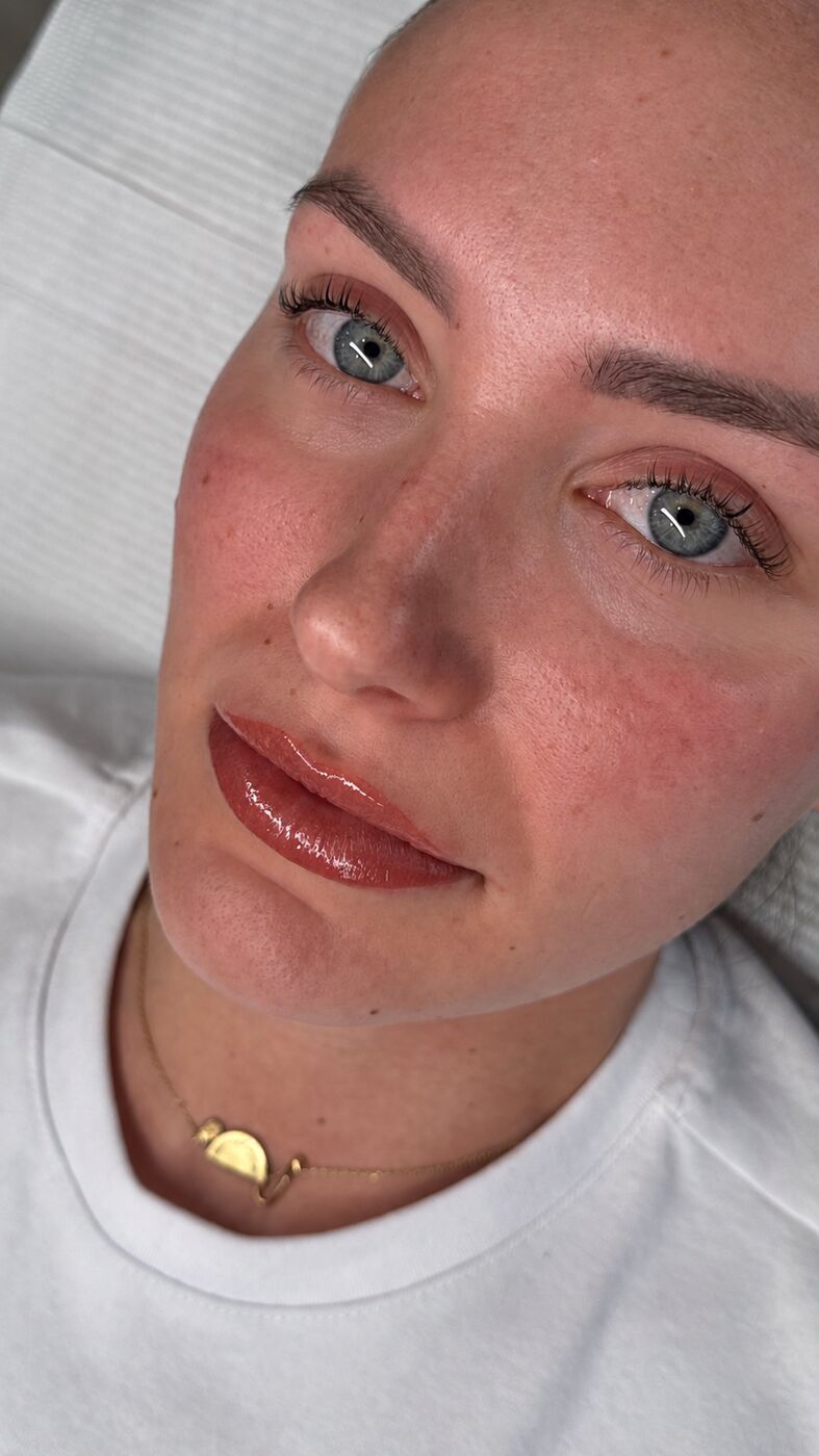 Client's lips right after Lip Blush