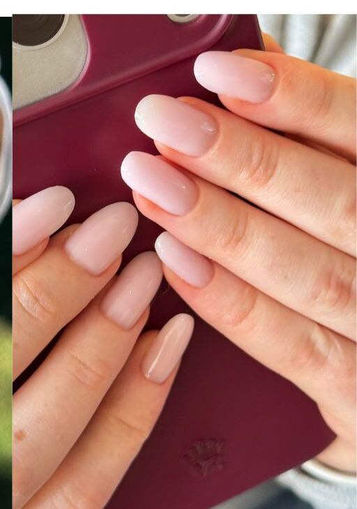 Soft nude almond nails