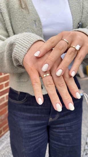 Soft white cream nails