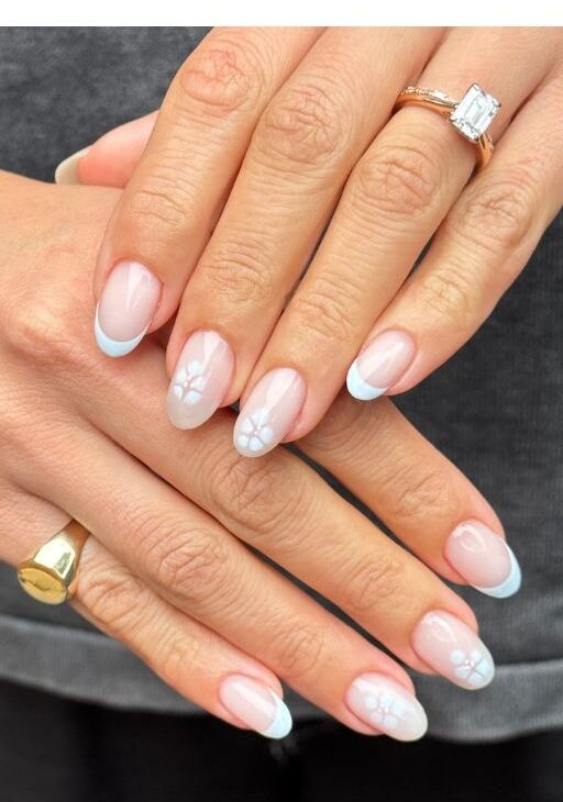 Soft French with white flower detail